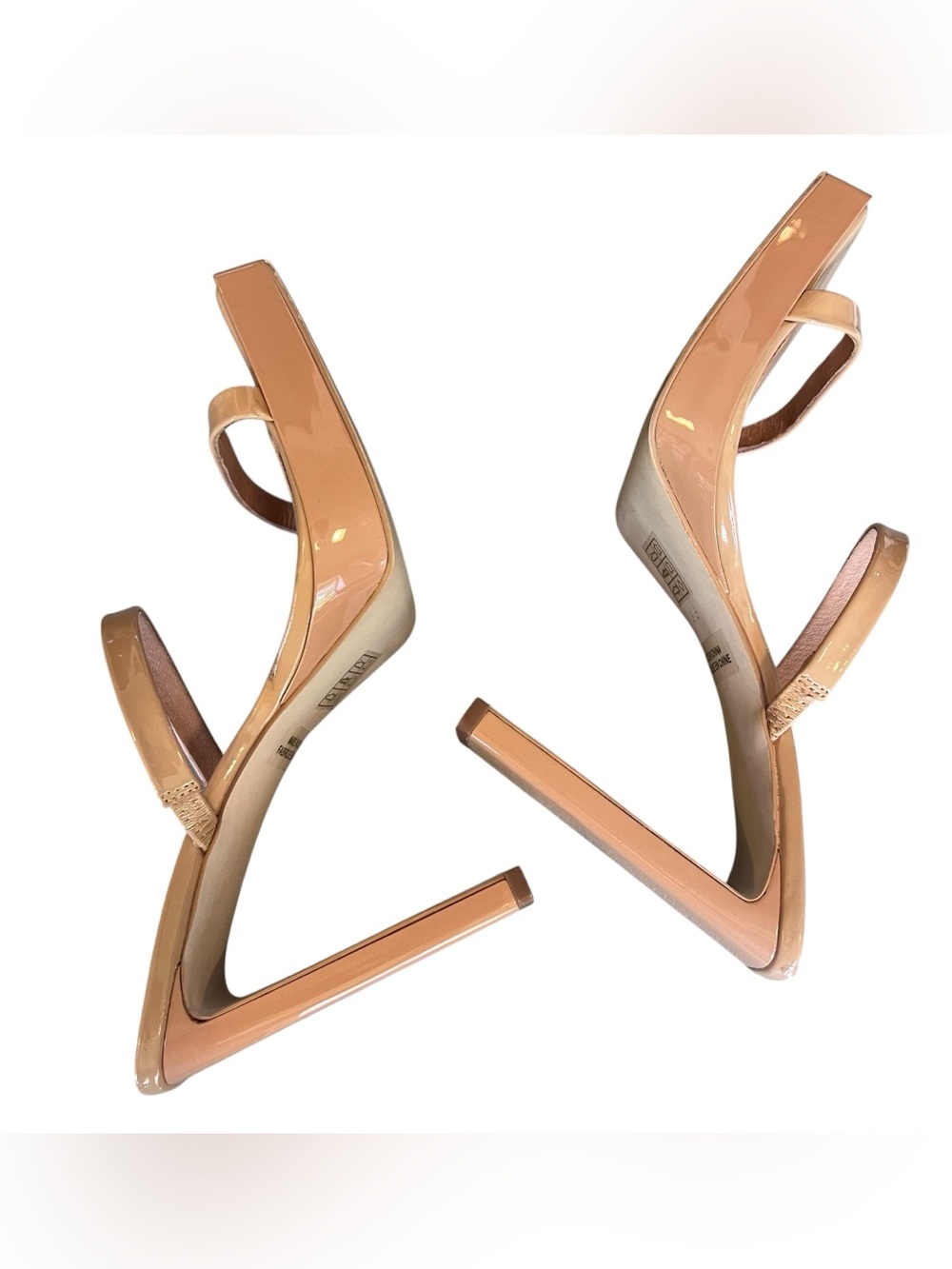 Jeffrey Campbell Women’s Sz 8.5 Taupe Hustler Platform Sandal Square Toe - Picture 8 of 10